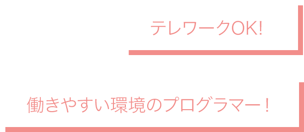 テレワークOK！働きやすい環境のプログラマー